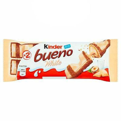 Kinder Bueno Bar White Chocolate 2pk HEAT SENSITIVE ITEM. PLEASE ADD ITEM 122942 TO THE ORDER TO TRY TO PROTECT CHOCOLATES FROM HEAT DAMAGE. 39g