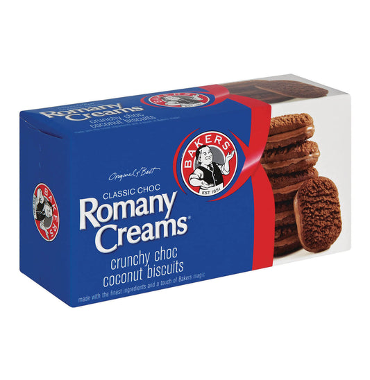 Bakers Romany Creams Classic Chocolate (Kosher) HEAT SENSITIVE ITEM. PLEASE ADD ITEM 122942 TO THE ORDER TO TRY TO PROTECT CHOCOLATES FROM HEAT DAMAGE. 200g