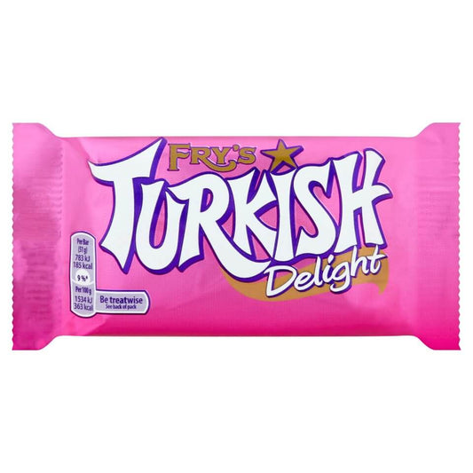 Frys Turkish Delight HEAT SENSITIVE ITEM. PLEASE ADD ITEM 122942 TO THE ORDER TO TRY TO PROTECT CHOCOLATES FROM HEAT DAMAGE. 51g