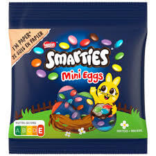 Nestle Easter Egg Smarties Mini Filled Eggs Bag HEAT SENSITIVE ITEM. PLEASE ADD ITEM 122942 TO THE ORDER TO TRY TO PROTECT CHOCOLATES FROM HEAT DAMAGE. 81g