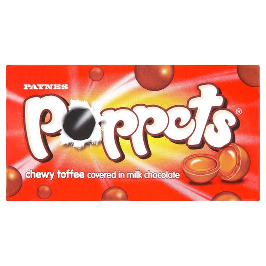 Paynes Poppets Chewy Toffee HEAT SENSITIVE ITEM. PLEASE ADD ITEM 122942 TO THE ORDER TO TRY TO PROTECT CHOCOLATES FROM HEAT DAMAGE 39g