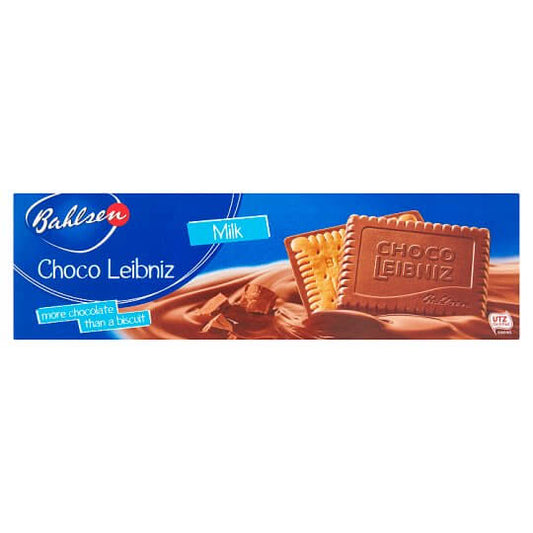 Bahlsen Milk Choco Leibniz HEAT SENSITIVE ITEM. PLEASE ADD ITEM 122942 TO THE ORDER TO TRY TO PROTECT CHOCOLATES FROM HEAT DAMAGE. 125g