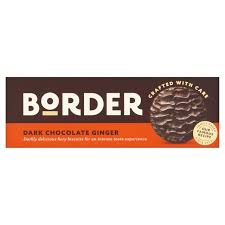 Border Dark Chocolate Gingers Biscuits HEAT SENSITIVE ITEM. PLEASE ADD ITEM 122942 TO THE ORDER TO TRY TO PROTECT CHOCOLATES FROM HEAT DAMAGE. 150g
