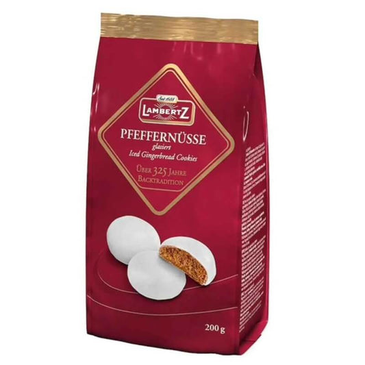 Lambertz Pfeffernusse Iced Glazed Gingerbread Cookies 200g