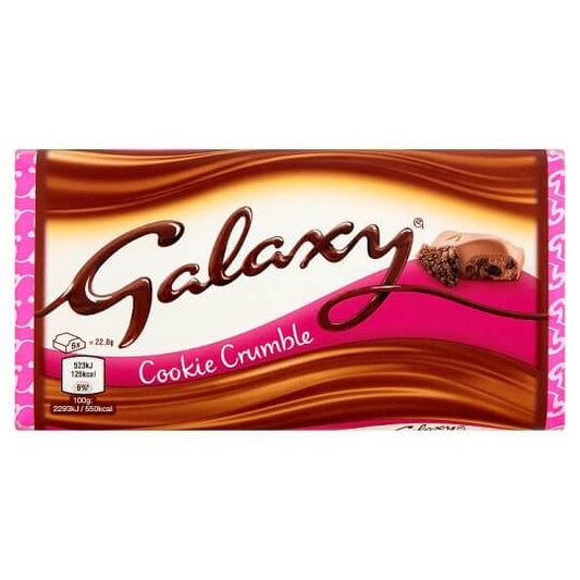 Mars Galaxy Cookie Crumble Bar HEAT SENSITIVE ITEM. PLEASE ADD ITEM 122942 TO THE ORDER TO TRY TO PROTECT CHOCOLATES FROM HEAT DAMAGE. 114g