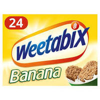 BEST BY APRIL 2024: Weetabix Cereal - Banana Flavour (Pack of 24 Biscuits) 508g