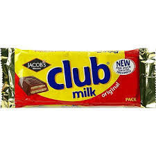 Jacobs Club Bars Milk Chocolate 5pk HEAT SENSITIVE ITEM. PLEASE ADD ITEM 122942 TO THE ORDER TO TRY TO PROTECT CHOCOLATES FROM HEAT DAMAGE. 110g