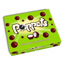 Paynes Poppets Mint Creams Carton HEAT SENSITIVE ITEM. PLEASE ADD ITEM 122942 TO THE ORDER TO TRY TO PROTECT CHOCOLATES FROM HEAT DAMAGE. 40g