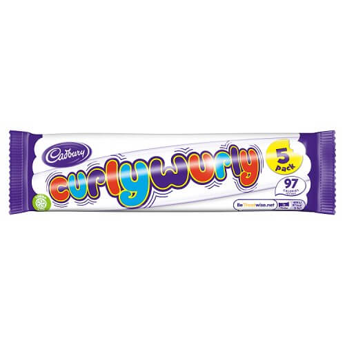Cadbury Curly Wurly 5 Pack HEAT SENSITIVE ITEM. PLEASE ADD ITEM 122942 TO THE ORDER TO TRY TO PROTECT CHOCOLATES FROM HEAT DAMAGE. 107.5g