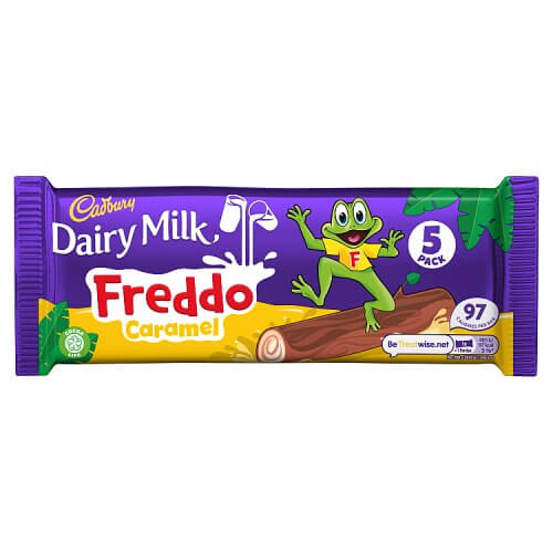 Cadbury Freddo Caramel And Chocolate Bar 5 Pack HEAT SENSITIVE ITEM. PLEASE ADD ITEM 122942 TO THE ORDER TO TRY TO PROTECT CHOCOLATES FROM HEAT DAMAGE. 195g