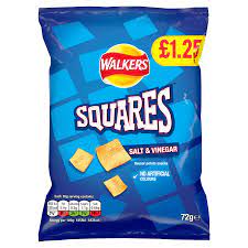 Walkers Squares Salt and Vinegar 28g