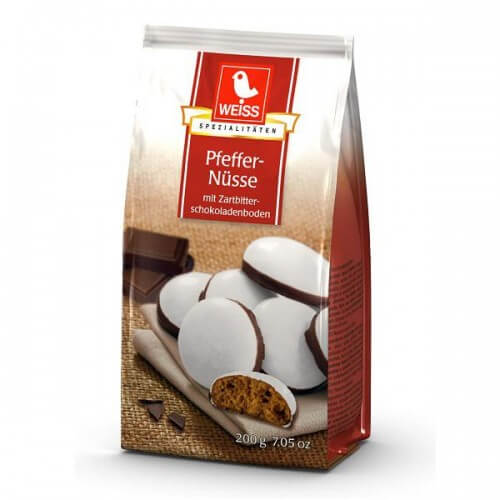 Weiss Schoko Pfeffernuesse HEAT SENSITIVE ITEM. PLEASE ADD ITEM 122942 TO THE ORDER TO TRY TO PROTECT CHOCOLATES FROM HEAT DAMAGE. 200g