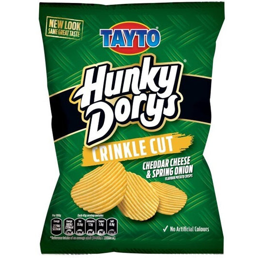 Tayto Hunky Dory Crinkle Cut Cheddar Cheese and Spring Onion Crisps 37g