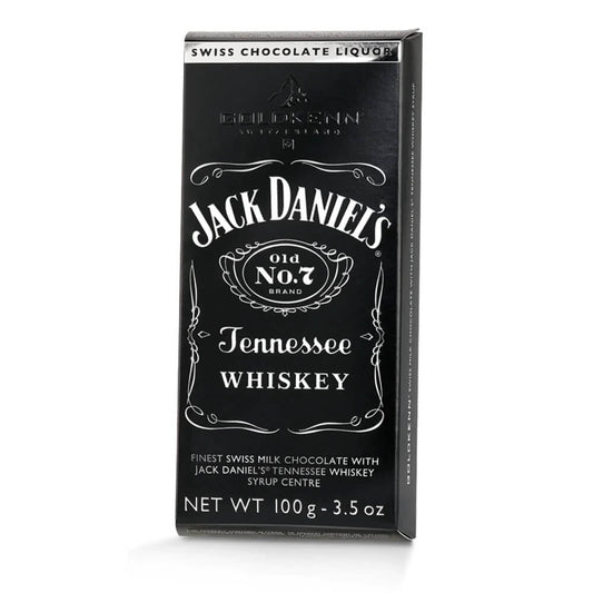 Goldkenn Jack Daniels Tennessee Whiskey Filled Chocolate Bar HEAT SENSITIVE ITEM. PLEASE ADD ITEM 122942 TO THE ORDER TO TRY TO PROTECT CHOCOLATES FROM HEAT DAMAGE. 100g