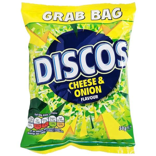 Walkers Discos Crisps Cheese and Onion Flavour 50g