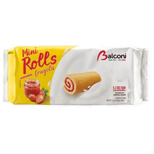 Balconi Mini Rolls Strawberry Filling 180g