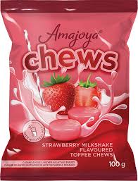 Amajoya Toffee Chews Strawberry Milkshake 100g