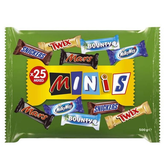 Mars Mixed Mini Chocolate Variety Bag HEAT SENSITIVE ITEM. PLEASE ADD ITEM 122942 TO THE ORDER TO TRY TO PROTECT CHOCOLATES FROM HEAT DAMAGE. 500g