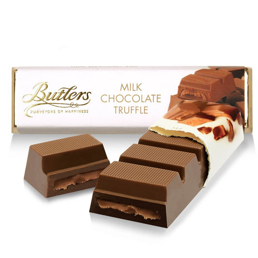 Butlers Milk Chocolate Truffle Bar HEAT SENSITIVE ITEM. PLEASE ADD ITEM 122942 TO THE ORDER TO TRY TO PROTECT CHOCOLATES FROM HEAT DAMAGE. 75g