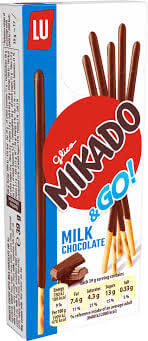 Lu Mikado Milk Chocolate Biscuits HEAT SENSITIVE ITEM. PLEASE ADD ITEM 122942 TO THE ORDER TO TRY TO PROTECT CHOCOLATES FROM HEAT DAMAGE 39g