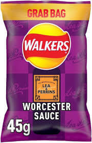 Walkers Lea and Perrins Worcester Sauce Flavour Crisps 45g