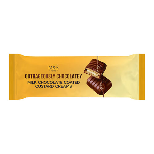 Marks and Spencer Outrageously Chocolatey Milk Chocolate Coated Custard Creams 191g