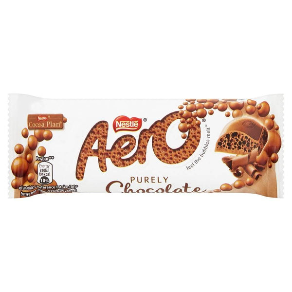 Nestle Aero Milk Chocolate Bar  HEAT SENSITIVE ITEM. PLEASE ADD ITEM 122942 TO THE ORDER TO TRY TO PROTECT CHOCOLATES FROM HEAT DAMAGE. 36g
