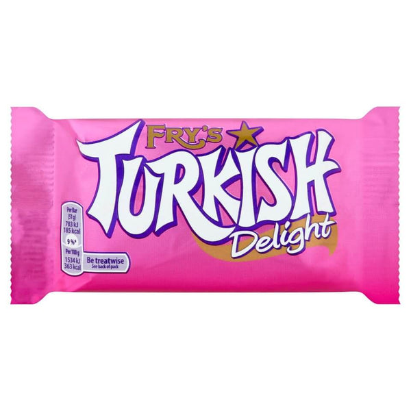 Frys Turkish Delight  HEAT SENSITIVE ITEM. PLEASE ADD ITEM 122942 TO THE ORDER TO TRY TO PROTECT CHOCOLATES FROM HEAT DAMAGE. 51g