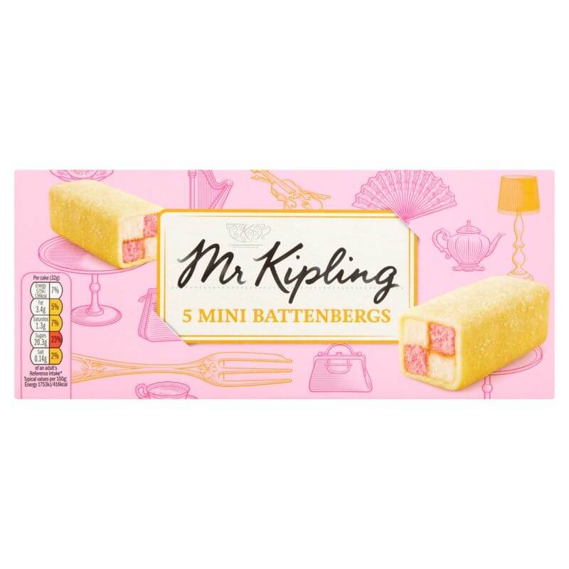 Mr Kipling Mini Battenberg Cakes 5pk 180g