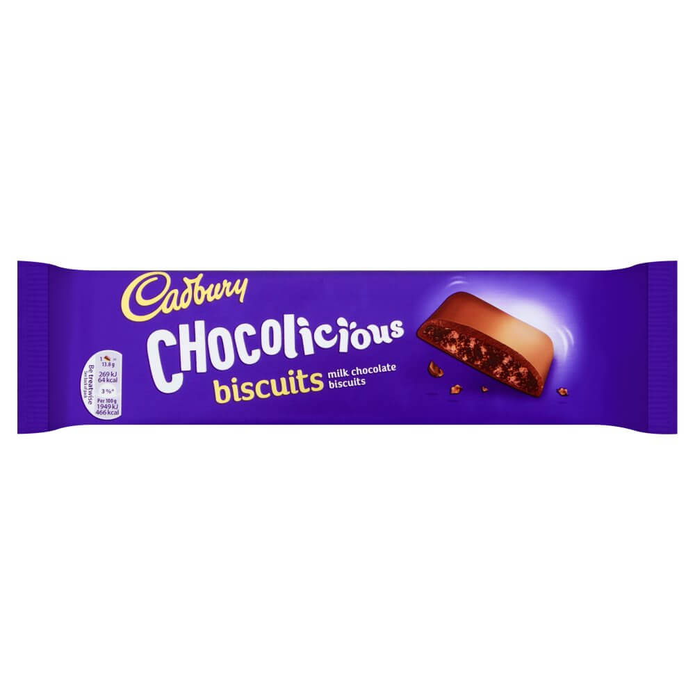Cadbury Chocolicious Dairy Milk Biscuits  HEAT SENSITIVE ITEM. PLEASE ADD ITEM 122942 TO THE ORDER TO TRY TO PROTECT CHOCOLATES FROM HEAT DAMAGE. 110g