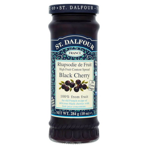 St Dalfour Black Cherry Fruit Spread, An Old French Recipe 100% Fruit, No Cane Sugar 284g