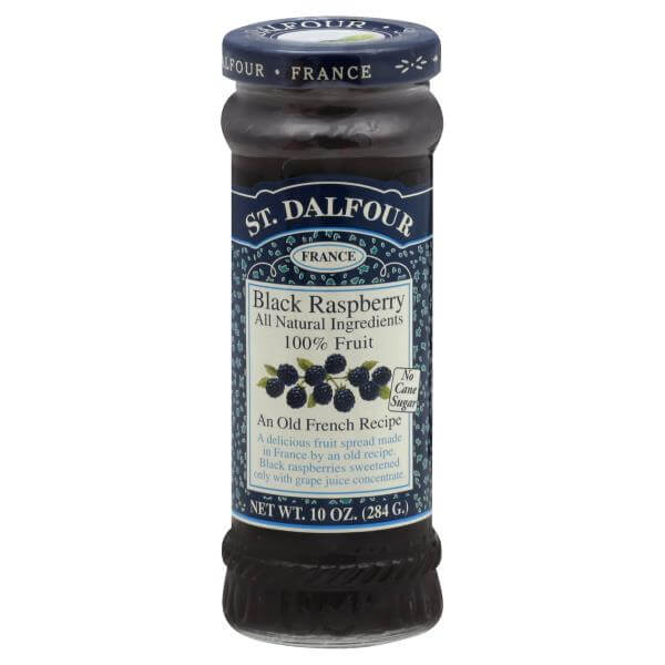 St Dalfour Black Raspberry Fruit Spread, An Old French Recipe 100% Fruit, No Cane Sugar. 284g
