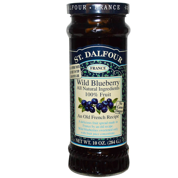 St Dalfour Wild Blueberry Fruit Spread, An Old French Recipe 100% Fruit, No Cane Sugar. 284g