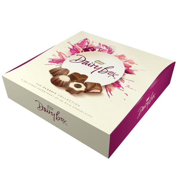 Nestle Dairy Box Milk Chocolates Varieties of Deliciously indulgent milk chocolates  HEAT SENSITIVE ITEM. PLEASE ADD ITEM 122942 TO THE ORDER TO TRY TO PROTECT CHOCOLATES FROM HEAT DAMAGE. 322g