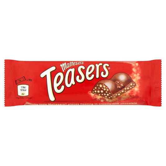 Mars Maltesers Teasers Bar  HEAT SENSITIVE ITEM. PLEASE ADD ITEM 122942 TO THE ORDER TO TRY TO PROTECT CHOCOLATES FROM HEAT DAMAGE. 35g