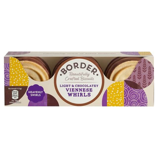 Border Light and Chocolatey Viennese Biscuits  HEAT SENSITIVE ITEM. PLEASE ADD ITEM 122942 TO THE ORDER TO TRY TO PROTECT CHOCOLATES FROM HEAT DAMAGE. 150g