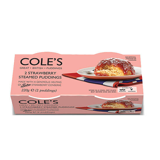 Coles Pudding Strawberry (Pack of 2) 220g