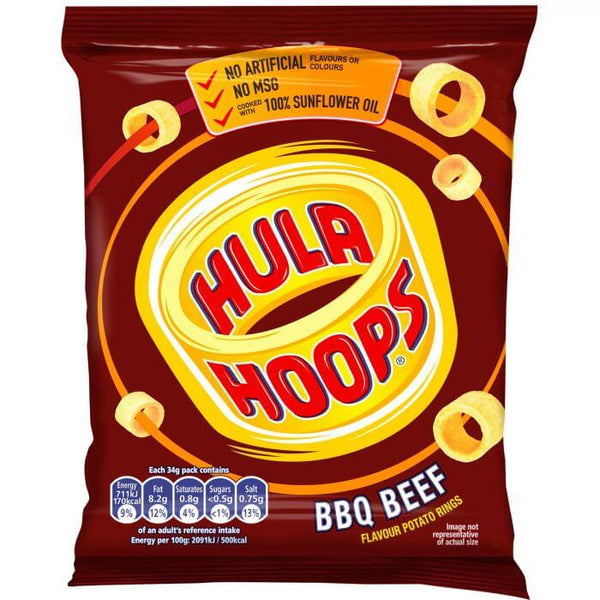 KP Hula Hoops BBQ Beef Crisps 34g