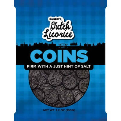 Gustafs Licorice Coins Firm with Just a Hint Of Salt 150g