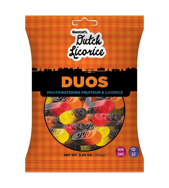Gustafs Duos, Mouth-Watering Fruit Gum And Licorice 150g