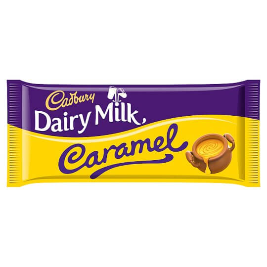 Cadbury Dairy Milk Caramel  HEAT SENSITIVE ITEM. PLEASE ADD ITEM 122942 TO THE ORDER TO TRY TO PROTECT CHOCOLATES FROM HEAT DAMAGE. 120g