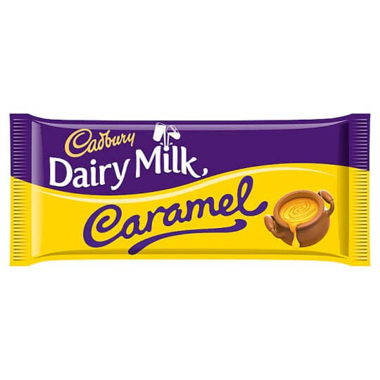 Cadbury Dairy Milk Caramel  HEAT SENSITIVE ITEM. PLEASE ADD ITEM 122942 TO THE ORDER TO TRY TO PROTECT CHOCOLATES FROM HEAT DAMAGE. 120g