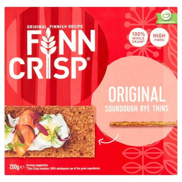 Finn Crisp Original Sourdough Rye Thins, Tasty Crispy and Full of Goodness 200g
