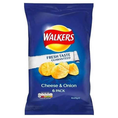 Walkers Crisps Cheese and Onion 6pk 150g