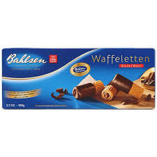 Bahlsen Waffeletten Dark Chocolate Wafer Roll Biscuits  HEAT SENSITIVE ITEM. PLEASE ADD ITEM 122942 TO THE ORDER TO TRY TO PROTECT CHOCOLATES FROM HEAT DAMAGE. 100g