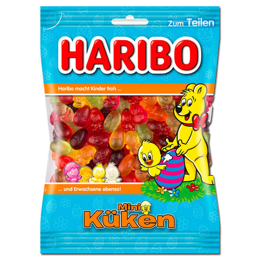 Haribo Mini Chicks Gummies  HEAT SENSITIVE ITEM. PLEASE ADD ITEM 122942 TO THE ORDER TO TRY TO PROTECT CHOCOLATES FROM HEAT DAMAGE. 200g