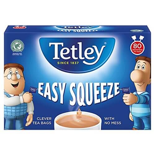 Tetley Tea - Easy Squeeze (Pack of 80 Tagged Teabags) 250g