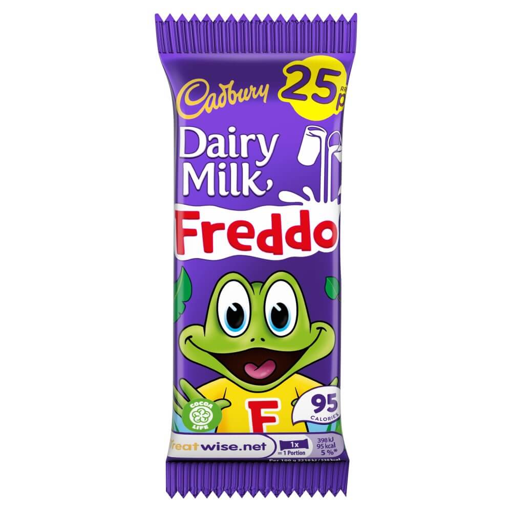 Cadbury Dairy Milk Freddo Bar  HEAT SENSITIVE ITEM. PLEASE ADD ITEM 122942 TO THE ORDER TO TRY TO PROTECT CHOCOLATES FROM HEAT DAMAGE. 18g