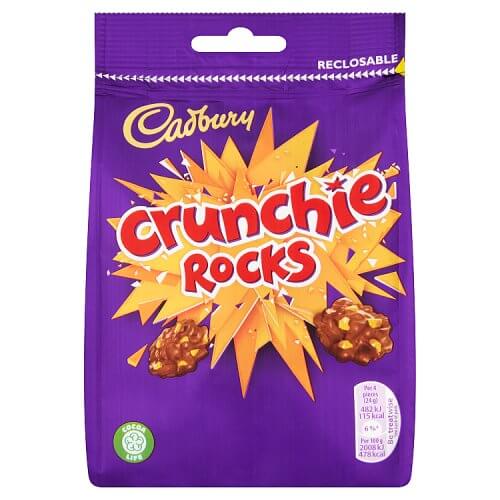Cadbury Crunchie Rocks Bag  HEAT SENSITIVE ITEM. PLEASE ADD ITEM 122942 TO THE ORDER TO TRY TO PROTECT CHOCOLATES FROM HEAT DAMAGE. 100g
