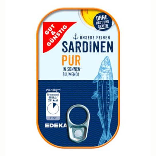 Gut and Gunstig Skinless Sardines without bones 125g